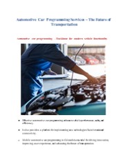 Automotive Car Programming Services – The Future of Transportation