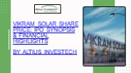 Vikram Solar Share Price: IPO Synopsis & Financial Highlights (1)