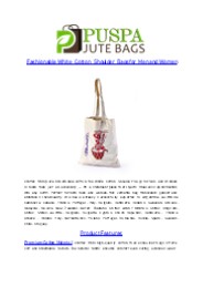 Fashionable White Cotton Shoulder Bags for Men and Women