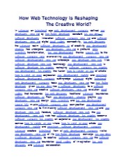 How Web Technology Is Reshaping The Creative World?