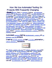 How We Use Automated Testing On Projects With Frequently Changing Code?