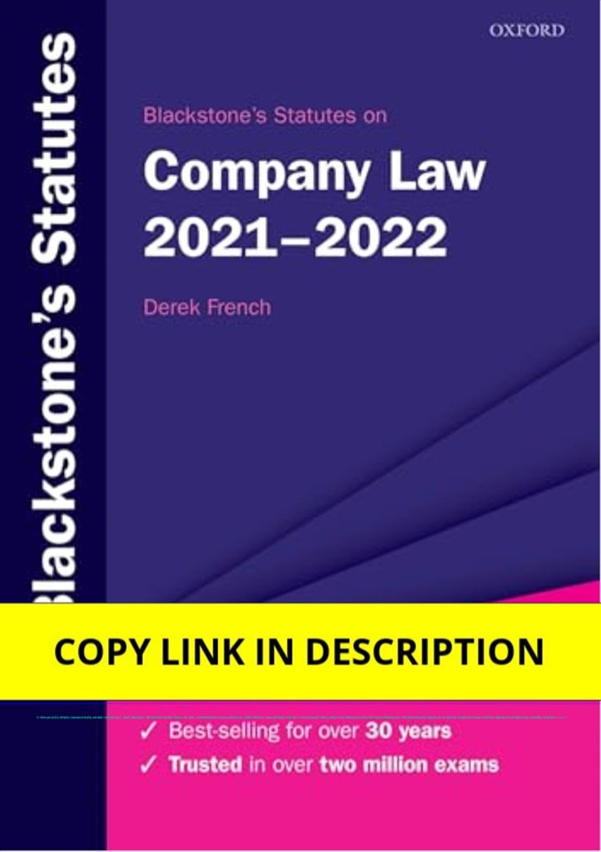 Download Blackstone's Statutes on Company Law 2021-2022 (Blackstone's Statute Series) Twenty-fifth edition
