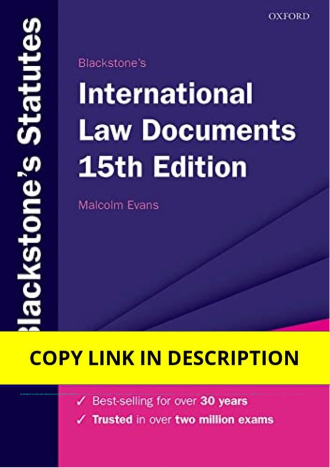 Pdf (read online) Blackstone's International Law Documents 15th Edition