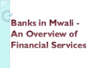 Banks in Mwali - An Overview of Financial Services