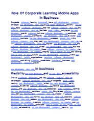 Role Of Corporate Learning Mobile Apps In Business