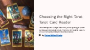 Choosing the Right Tarot Card Reader
