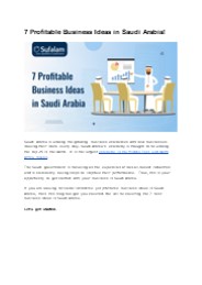 Top 7 Business Idea In Saudi Arabia