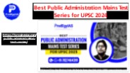 Best Public Administration Mains Test Series
