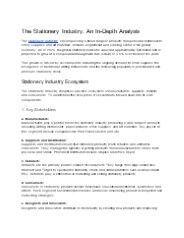 The Stationery Industry: An In-Depth Analysis