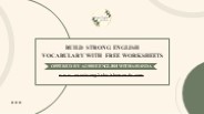 Boost Your English Vocabulary with Free Worksheets