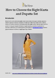 How to Choose the Right Kurta and Dupatta Set