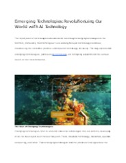 Emerging Technologies: Revolutionizing Our World with AI Technology