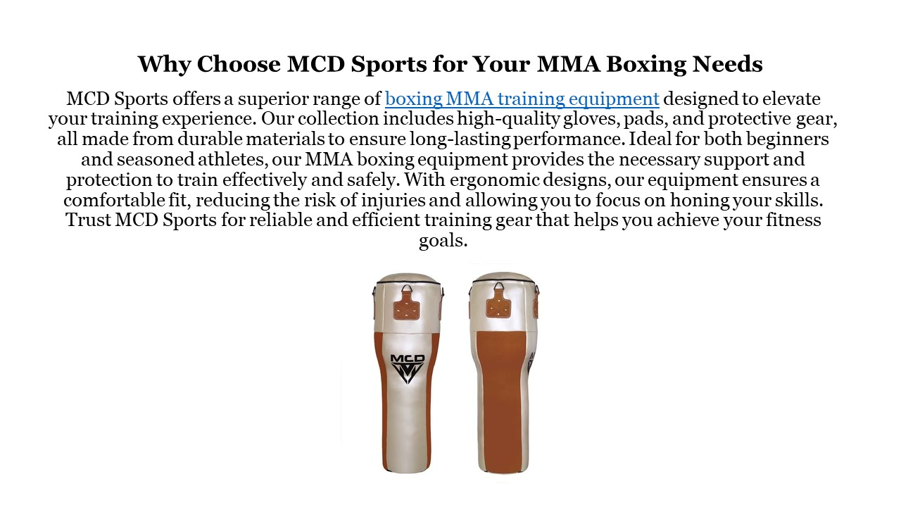 Why Choose MCD Sports for Your MMA Boxing Needs