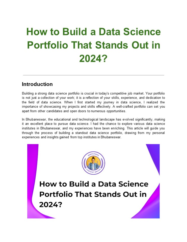 How to Build a Data Science Portfolio That Stands Out in 2024?