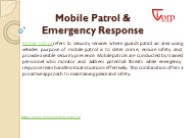 Mobile Patrol & Emergency Response Service – ICORP Security