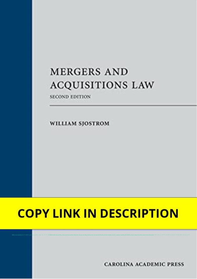 Ebook (download) Mergers and Acquisitions Law Second Edition