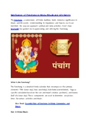 Significance of Panchang in Hindu Rituals and Life Events