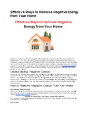 Effective Ways to Remove Negative Energy from Your Home