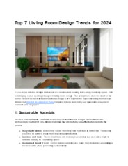 Top 7 Living Room Design Trends for 2024