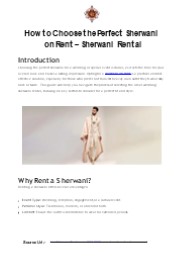 How to Choose the Perfect Sherwani on Rent