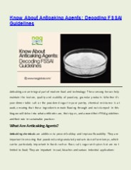 Know About Anticaking Agents: Decoding FSSAI Guidelines