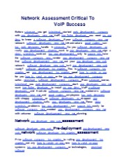 Network Assessment Critical To VoIP Success