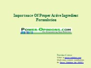 Importance Of Proper Active Ingredient Formulation