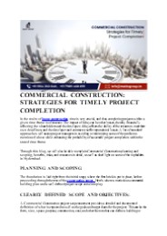 Commercial Construction: Strategies For Timely Project Completion