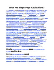 What Are Single Page Applications?