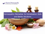 Homeopathic Remedies for Constipation: Safe and Gentle Solutions