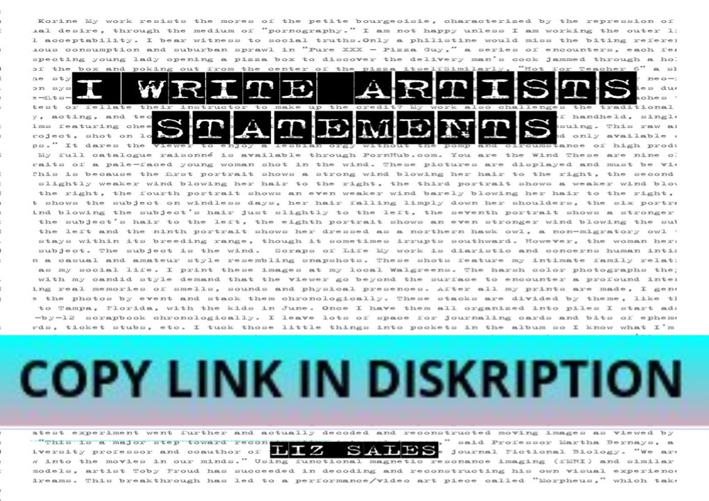 PDF Read Online I Write Artist Statements