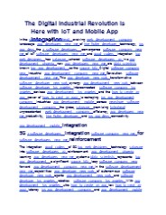 The Digital Industrial Revolution Is Here with IoT and Mobile App Integration