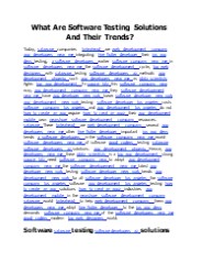 What Are Software Testing Solutions And Their Trends?