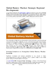 Global Battery Market: Strategic Regional Developments
