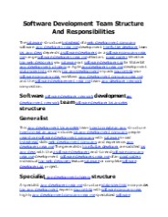 Software Development Team Structure And Responsibilities