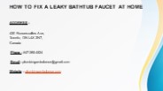 HOW TO FIX A LEAKY BATHTUB FAUCET AT HOME