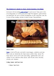 The Beginner's Guide to Tarot: Understanding the Basics