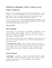Difference Between Helix Antenna and  Patch Antenna