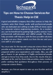 How to choose thesis in CSE