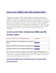 Download CBSE Class 10th Question Bank