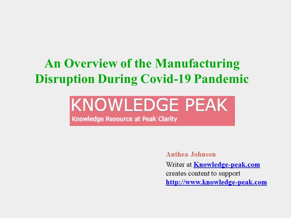 An Overview of the Manufacturing Disruption During Covid-19 Pandemic