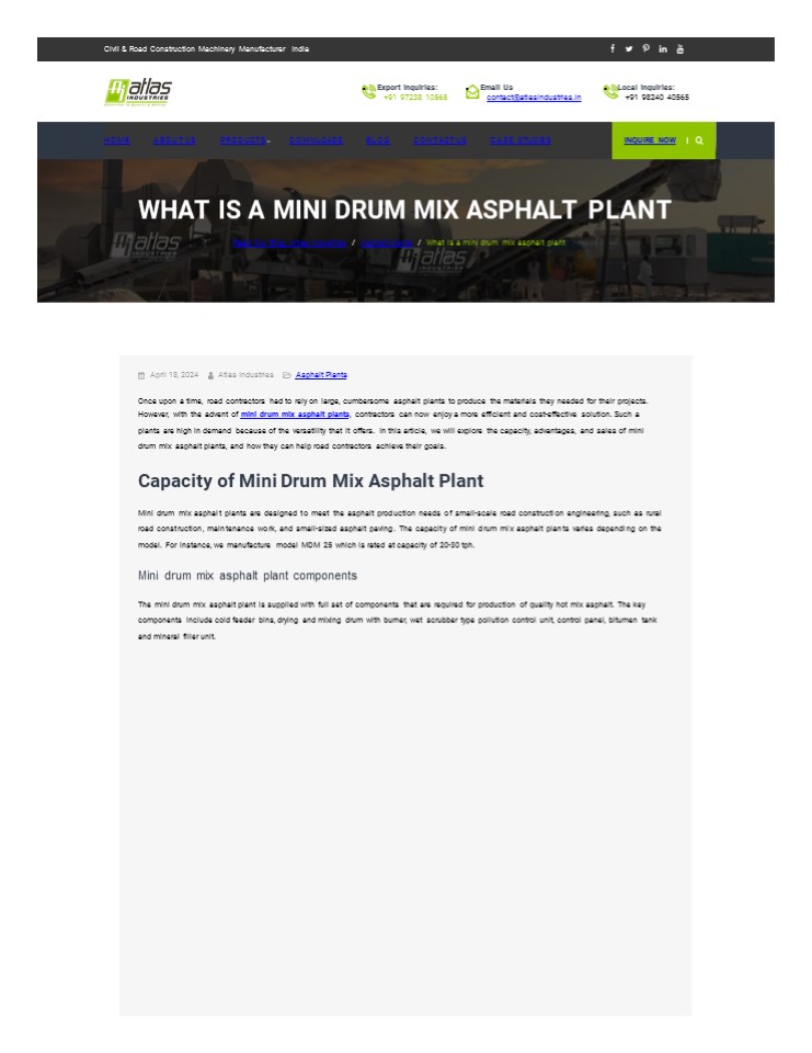 What is a mini drum mix asphalt plant