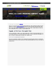 What is a mini drum mix asphalt plant