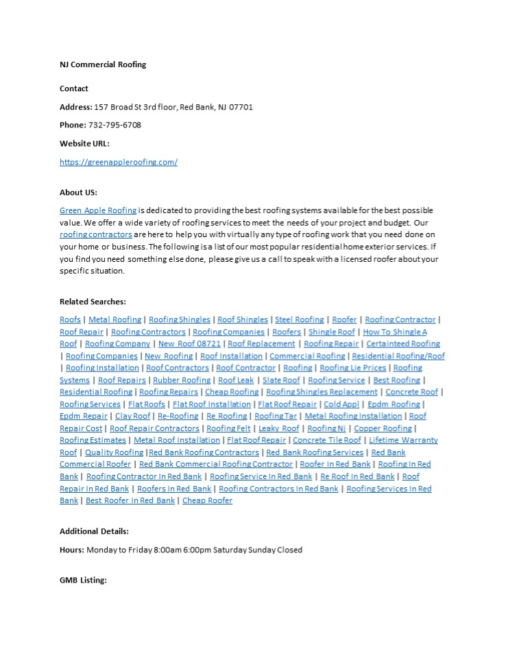 NJ Commercial Roofing