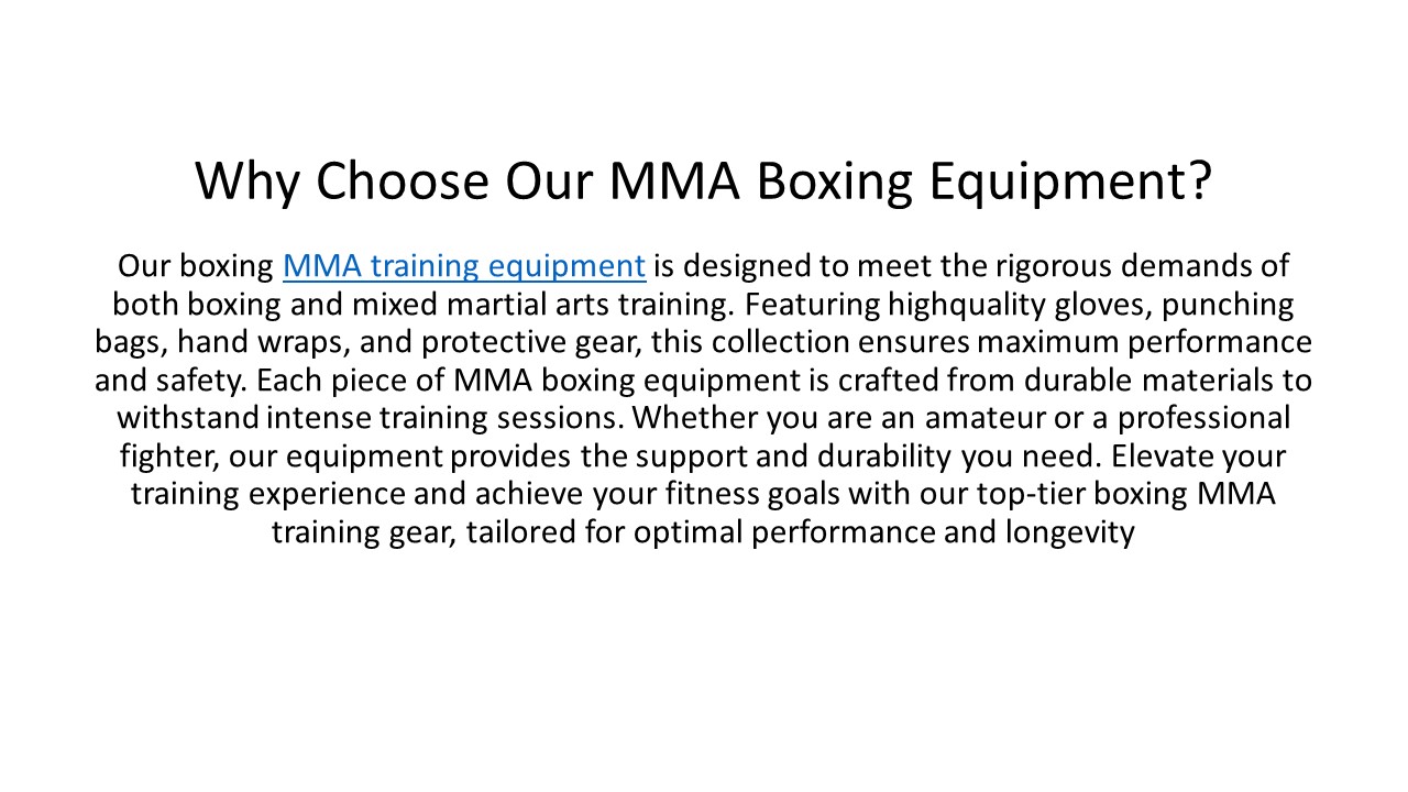 Why Choose Our MMA Boxing Equipment?