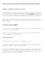 What are the Rudraksha wearing rules of women?