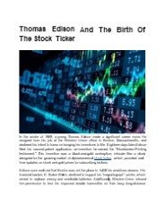 THOMAS EDISON AND THE BIRTH OF THE STOCK TICKER