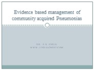 Evidence based management of community acquired Pneumonias