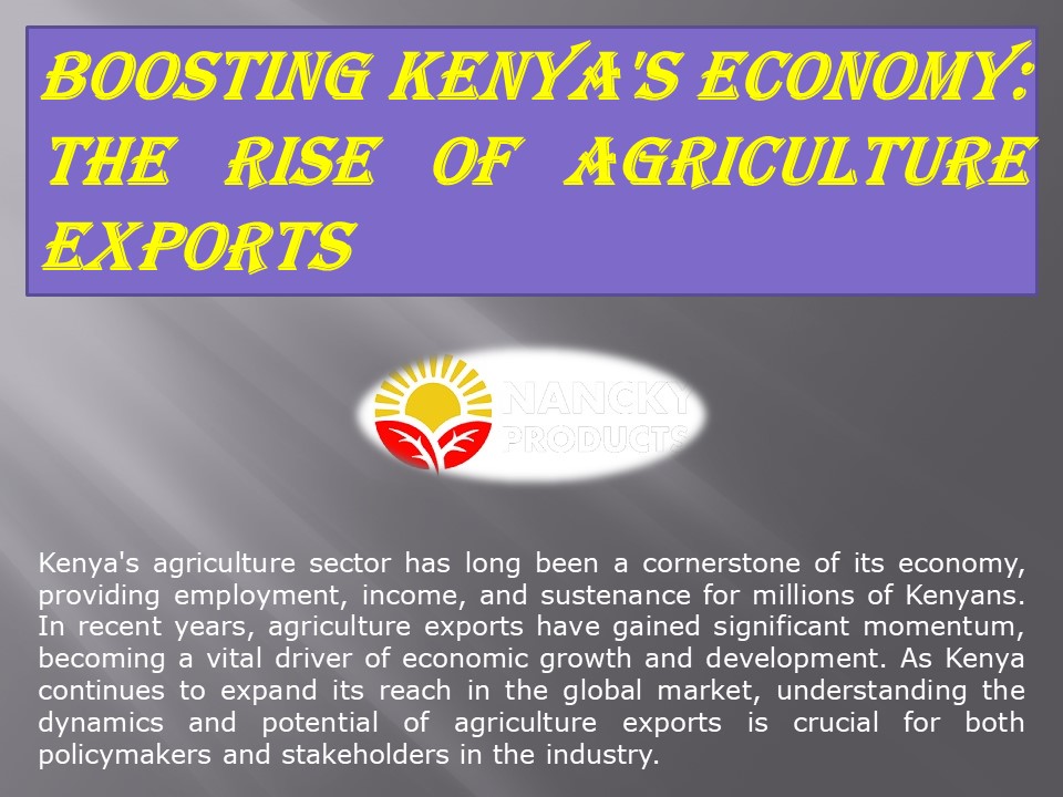 Agriculture exports in Kenya