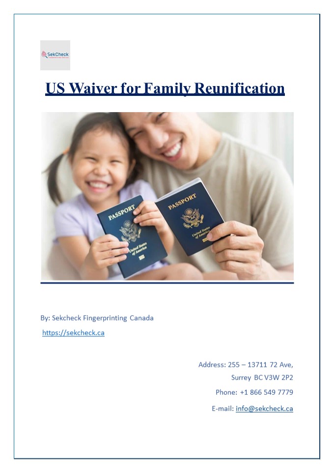 US Waiver for Family Reunification